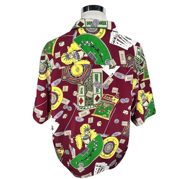 Vintage Southpole Shirt Men’s XL Red Casino Gambling Vegas Poker Button-Up Y2K - Picture 5 of 9